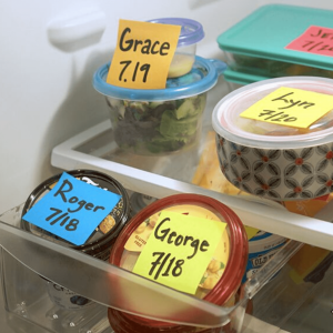 Labeling products in the fridge