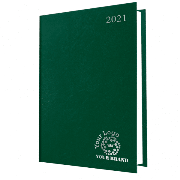 Branded A4 Daily Diary - Green